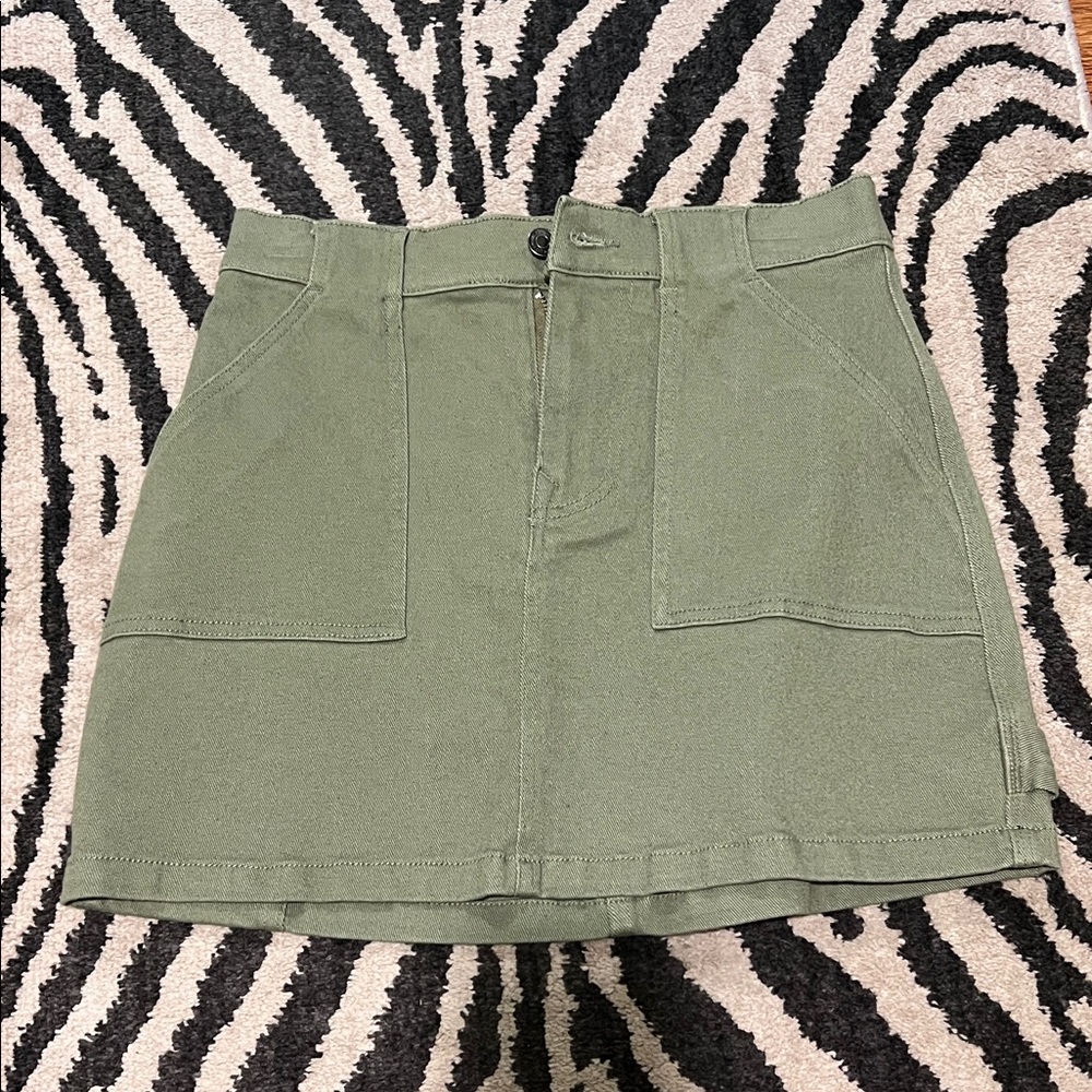 Olive Green Mini Skirt